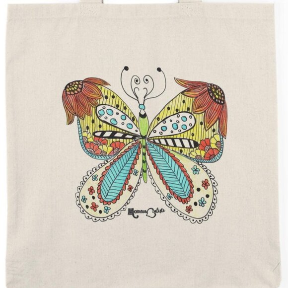 Butterfly Small Tote Bag by Momma Balisti - Reusable Canvas Bag @MommaBalisti - Picture 1 of 5